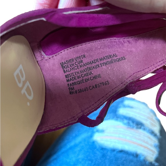💝BP EUC Strappy suede magenta heeled sandals, sz 9 - Picture 4 of 5